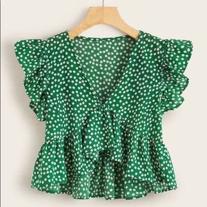Green crop top